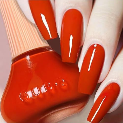 Nail Polish - Peel Off Nail Varnish Sets - Water-Based Quick Drying Nail Polish -orange