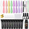 Poly Nail Gel Kit, VANREESA 9 Colours Poly Nail Extension Gel Kit Builder Nail Gel with Base Top Coat Nail Enhancement Starter Kit for Women