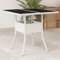 Sufrk Table de Jardin Dessus en Verre Blanc 80x80x75cm résine tressée,Table Basse Salon,Petite Table Basse,Table Basse Rétro