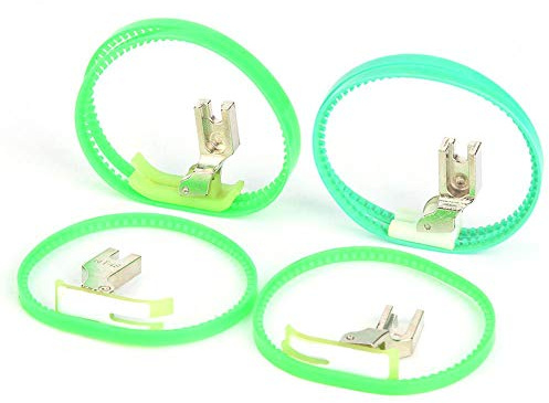 Pieds Presseurs à Double Anneau en Plastique, Machine à Coudre Industrielle Rouleau Pied, Annulaire Double et Roulettes Gauche/Droite Simple Face Pied-De-Biche Cuir Ensemble pour Coudre Machine