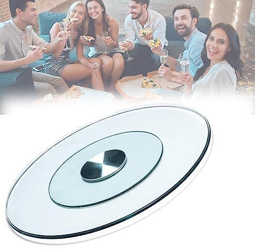 YHYWJHY Runder Drehteller, runder Esstisch, Tischplatte aus gehärtetem Glas, transparentes Esstablett, Küchentablett, Serviertablett (Größe: 80 cm)