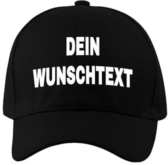 NIMAMA Unisex Erwachsenen Cap Bedrucken Lassen - Mit Wunschtext personalisiert - Individuell als Geschenk für Herren und Damen selbst gestalten - Schwarz