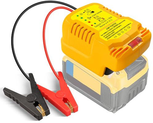 Jumper Adapter Jumper Cable Clamps with Adapter for Dewalt 20V Battery,Assisting Battery Jumper Starter, 20V Portable Automotive Booster Cables for Cars Trucks Vehicles (11 AWG)