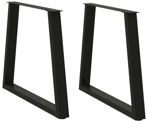 vidaXL Esstischbeine V-Form 2 Stück Schwarz 80x(72-73,3) cm Stahl