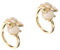 OATIPHO 2St Fuchs öffnungs ring Nieten Gold Teenager einzigartig Mondstein the hallow halloween mitgebsel partyhüte anziehungskraft Tierring für Frauen Frauen-Tier-Ring- Strass