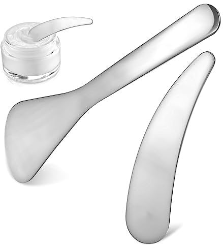 TOBBOMEY 2pcs Makeup Spatula Sturdy Skin Care Tools for Mixing Applying Creams and Lotions Compact Convenient Design for Home Salon Use