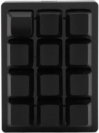 RGB Red Switch Mechanical Gaming Macro Keypad Mini Keyboard, 12 Key USB Wired, Portable with Hot Swappable Red Switches, for Office, Gaming, Music (Black)