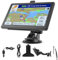 Riloer Kit de Navigation GPS Universel pour Voiture, Camion, caravanes, Poids Lourd, Camping-Car, écran 7 avec Support et émetteur FM Vous Pouvez Changer de Langue, Français