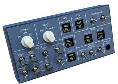 MetaHrystynx A102 A35X/A32X OVERHEAD Light Flight Control Panel for MSFS 2020/2024 with Multiple Aircraft Types, Compatible with Windows Home Cockpit, Plug-and-play (Backlit Edition)