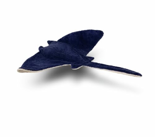 Senger Naturwelt Kuscheltier Manta groß | blau Wäremkissen mit Dinkelspreu-Füllung und Schafschurwolle