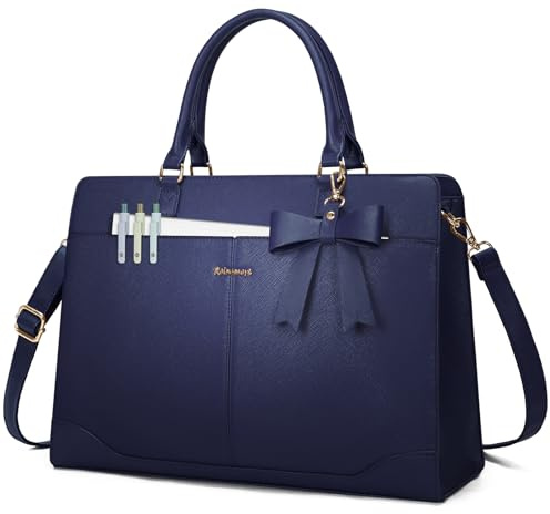 RAINSMORE Laptop Bags for Women 15.6 Inch Laptop Tote Bag Waterproof | PU Leather Work Bag for Women with Compartments Elegant Ladies Computer Handbag for Business Office College