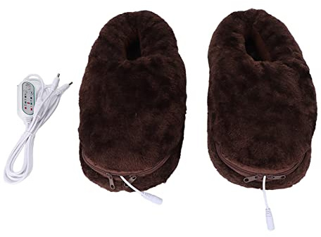 Elektrisch beheizte Hausschuhe, temperaturverstellbar, Winter, warme Plüsch-Heizschuhe für Männer und Frauen, für den Innen- und Außenbereich, weich, hautfreundlich, USB-betrieben