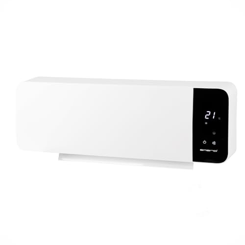 EMERIO Termoventilatore da parete, 2000 W, timer regolabile per settimane, elemento riscaldante PTC (ceramica), 2 livelli di riscaldamento, termostato regolabile, finestra aperta, rilevazione