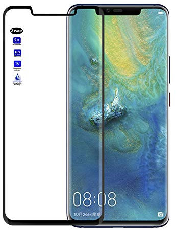 XMTN Huawei Mate 20 Pro 6.39 Protector de Pantalla,Curvado 3D 0.3mm Dureza de Grado 9H Protector de Pantalla de Vidrio Templado Protector para Huawei Mate 20 Pro Smartphone (2 Pack)
