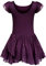 trudge Kinder Ballettkleidung Mädchen Ballettkleid Kurzarm Balletttrikot Ballettanzug Tanzkleid Tanzbody aus Baumwolle mit Chiffon Rock Tütü lila 120