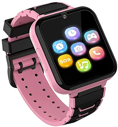 Smart Watch for Kids, Kids Smartwatch Phone for Boys Girls with 16 Games, HD Touch Screen Music Player SOS Two-Way Call Flashlight Calculator Recorder Alarm Clock, Christmas Birthday Gifts for 4-12Y