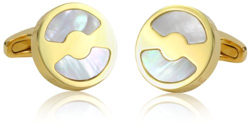 Manschettenknöpfe G.CHABROLLE, goldfarben, Perlmutt, im Geschenketui