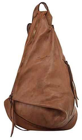 Samantha Look Rucksack Echt Leder Damen | Made in Italy, Eleganter City Rucksack mit verstellbaren Schulterriemen und Smartphonefach | 020959
