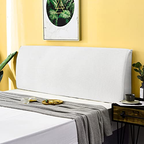 TOPOWN Bettkopfteil Hussen, Bett Kopfteil Bezug husse Dehnbare, 180-190cm, Kopfteilbezug Staubdicht Verdicken, Weiß