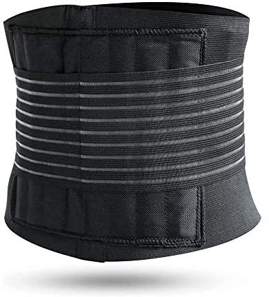 ONTYZZ Rückenbandage Sport Herren Lendenwirbelstütze Gürtel Frauen für Abnehmen Schützen Taille Schmerzreduktion Haltungskorrektur Lendenwirbel Gurt Schwarz/XL