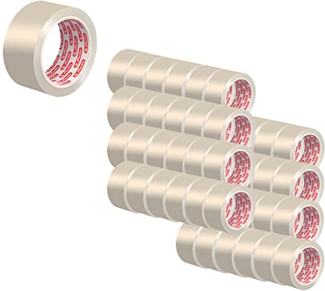Herlitz Nastro adesivo trasparente per imballaggi, 66 m x 50 mm, silenzioso (48 rotoli, 66 m x 50 mm)