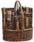 Woodside Willow Tool Basket/Bucket/Trug with Garden Hand Tools, Shovel Fork Dibber Twine & Plant Labels