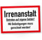 DankeDir! Irrenanstalt - 30 x 20 cm Schild - Geburtstagsgeschenk Türschild Wanddeko lustiger Spruch Wandschild Spruchschild - Deko Geschenk Party Geschenkidee Kollegen Freunde Partydeko