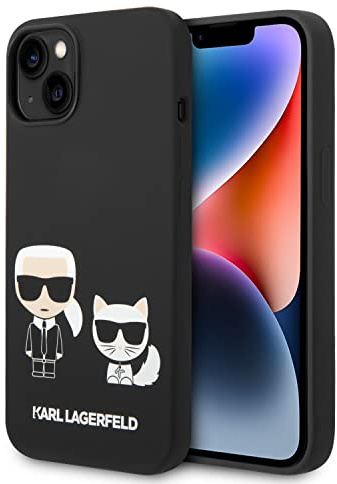Karl Lagerfeld KLHMP14MSSKCK Hülle für iPhone 14 Plus 6,7 hardcase schwarz/Black Liquid Silicone Karl & Choupette
