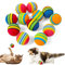 TIESOME Regenbogen Katzenball, 12 Stück 3.5 cm weicher Katzenball Interaktives Kätzchen Spielzeug Regenbogen Katzenbälle Bunte Schaumstoffbälle für Haustiere,Spielendes Kau-Übungsspielzeug