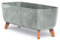 Maceta rectangular grande con aspecto de hormigón bajo, maceta para interiores y exteriores, decoración de jardín, patas (hormigón)