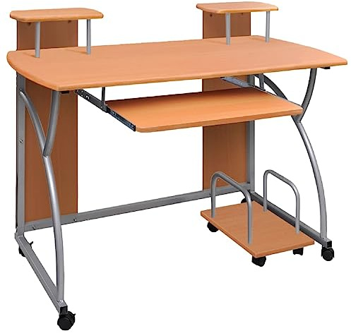 vidaXL Escritorio Ordenador Madera contrachapada marrón 110x52x88,5 cm