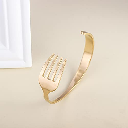 Bysonglezai Armband Herren Armbänder Armreif Damen Männer Geschenk Kreatives Design Gabel Manschette Armband Für Damen Herren Mode Persönlichkeit Party DREI Farben Gold