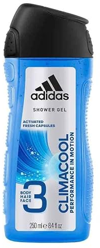 Adidas Lot de 6 gels douche 3 en 1 (pour corps, cheveux, visage) - Climacool - 250 ml