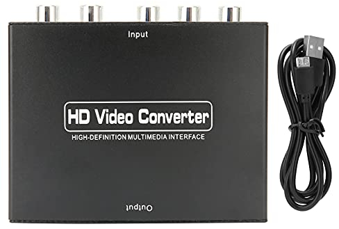 Adaptador Convertidor de Componente a HDMI, YPbPr a HDMI Coverter R L, Compatible con Convertidor de Audio y Video 1080P para DVD a Monitor HDTV