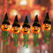 Vothen 5PCS Halloween Kürbis Lichterkette, Halloween Geisterlichter 3m Hängende Leuchtende Kürbis Hexenhut LED für den Innen- und Außenbereich, Party, Garten, Hof, Veranda, Baum