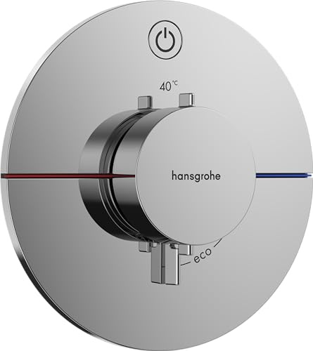 hansgrohe ShowerSelect Comfort S - Thermostat Unterputz, Armatur mit Sicherheitssperre (SafetyStop) bei 40° C, rundes Thermostat, Mischbatterie für 1 Verbraucher, Chrom