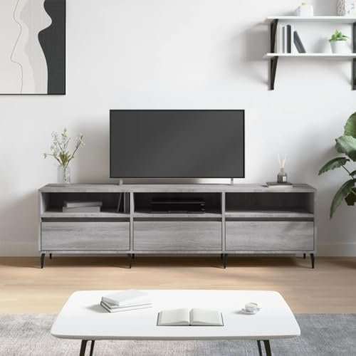 LAPOOH TV-Schrank Grau Sonoma 150x30x44,5 cm Holzwerkstoff~TV Lowboard, Fernsehschrank, Fernsehtisch, Fernseher Schrank, TV Sideboard, TV Board, TV Cabinet, TV Bank, TV Kommode 831298
