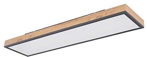 GLOBO LED-Deckenleuchte - Braun - Graphitgrau - MDF - Metall - B 80 cm