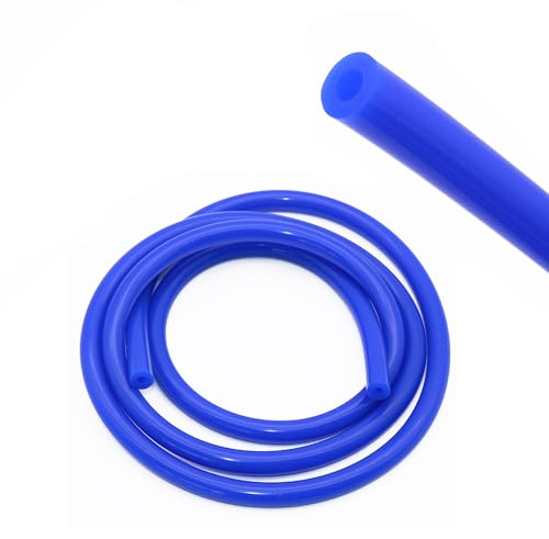 Tuyau en silicone haute température - Bleu, diamètre intérieur 5 mm, longueur 1,5 m - Tuyau d'aspiration pour eau de refroidissement, liquide de refroidissement, système de turbine