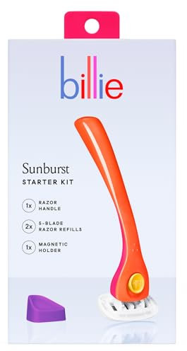 Billie Rasierer für Frauen Rasierset - Damenrasierer + 2 x 5-Klingen-Rasierer-Nachfüllungen + Magnethalterung - Sunburst