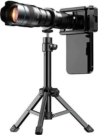 SANSHAN Teleobjetivo lente teléfono móvil 36X aumento óptico con trípode y clip para teléfono