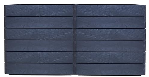 Garantia Ergo Quadro 2 L 75 Hochbeet Stone, inkl. Flora Wassersparsystem - Blumentopf, Hochbeete für Garten, Pflanzkübel Groß Außen, Blumenkasten, Blumentopf Hoch, Blumenkübel, Blumenkübel Outdoor