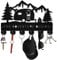 CREATCABIN Campingfahrzeug-Schlüsselhakenhalter Für Wand,Schwarzer Schlüsselhalter,Wandhalterung,Bergbäume,Hölzerne Schlüsselaufhänger,Organizer-Rack,Wanddekoration,Haken Für,Vordertür,Flur,30x20cm