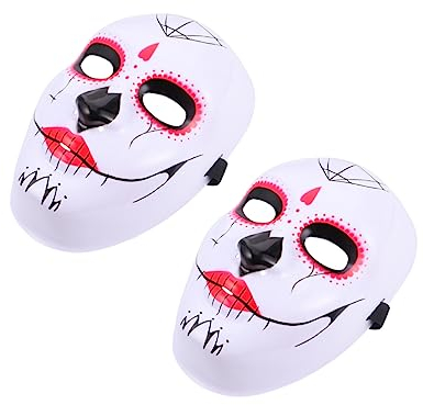 PACKOVE 2St Maske halloween mask hallowen masks masks terrifier mask horror mask brauner Buchstopper Dämonengesichtsabdeckung Cosplay Requisiten schmücken Umweltschutz-PVC Weiß