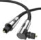 EMK 90 Degree Optical Cable for Soundbar to TV,360 Degree Free-Rotating Plug Fiber Optic Cable S/PDIF Toslink Male to Male Cable for Home Theater, Soundbar, Gaming Console, Speaker(16.5FT/5M)