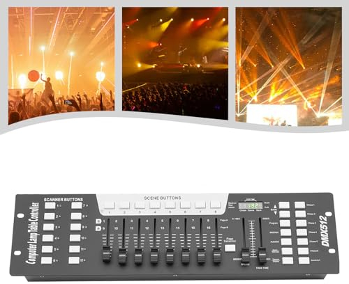 DSYOGX DMX Controller Kanal-DMX-Lichtsteuerung+MIDI Konsole für Bühnenbeleuchtung 192 Kanäle DMX512 Controller für DJs, Bühnen, Diskotheken, Nachtclubs, KTVs, Partys, Schwarz