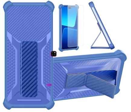 Aroepurt Hülle Für Ulefone Note 7 Hülle Case Handyhülle Schutzhülle Cover [mit gehärtetem Glas-Screen-Protector] Hybrid [Folding Support Magnetic] [Frosted Anti-Fingerprint] Blau
