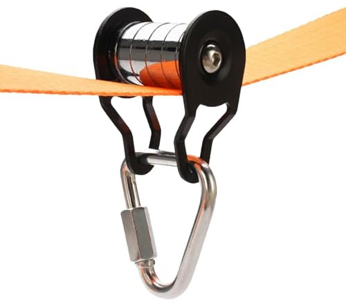 Seilrutsche Set für - Slackliine-Riemenscheibe aus Stahl, Seilrutsche Hohe Höhe, Riemenscheibe mit hoher Belastung mit 5 Rollen, multifunktionales Trainingsgerät für