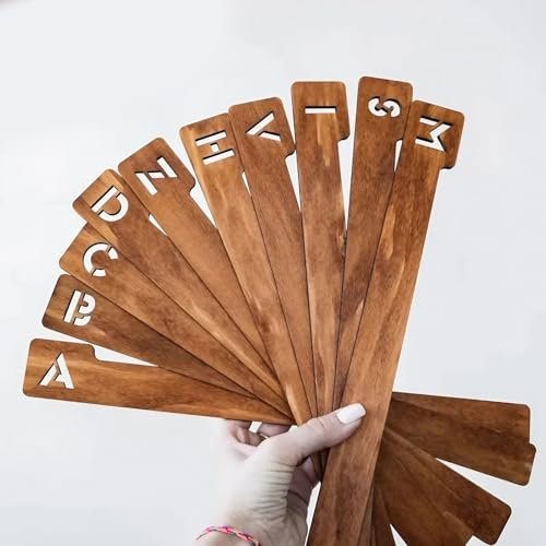 JANKOW Wooden Vinyl Record dividers, DVD Media Book Shelf Storage, Comic Books or DVDs - A-Z Wooden Dividers for Album CD DVD Media Book Shelf Storage.