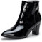 Remxi Stivaletti da donna con tacco alto, stile Chelsea, casual, eleganti, per feste, Nero lucido, 42 EU